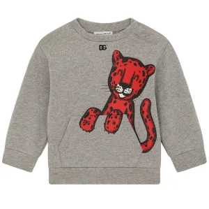 Dolce & Gabbana Baby Boys Animalier Leopard Sweater Grey 12/18m