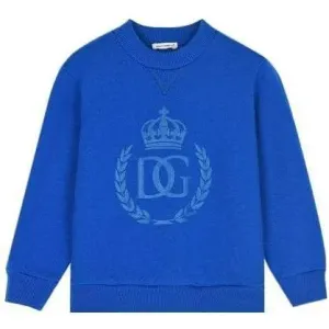 Dolce & Gabbana Boys Cotton Logo Sweater Blue 10Y