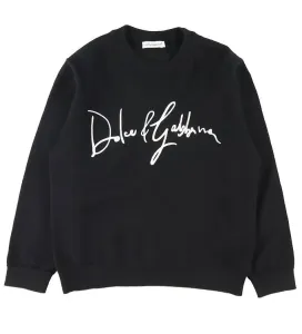 Dolce & Gabbana Wool Sweater With Logo Black 12Y
