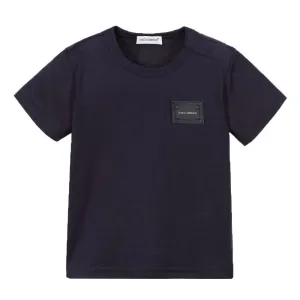 Dolce & Gabbana Baby Boys Badge Logo T-shirt Navy 18/24m