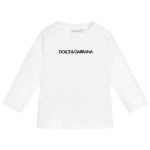 Dolce & Gabbana Baby Boys Logo Print Long-sleeved T-shirt White 3/6m