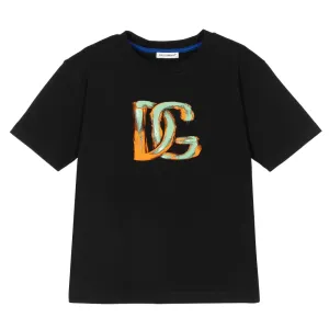 Dolce & Gabbana Boys Cotton Logo T-shirt Black 10Y