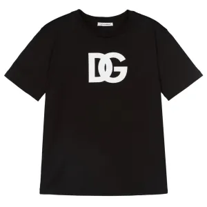 Dolce & Gabbana Boys Cotton Logo T-shirt Black 12Y #2538