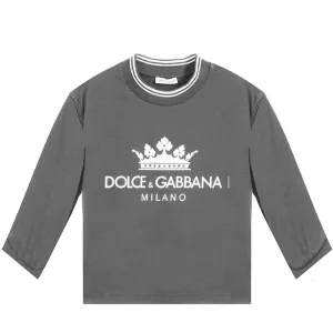 Dolce & Gabbana Boys Crown T-shirt Grey 6Y