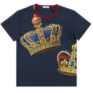 Dolce & Gabbana Boys Crown T-shirt Navy 2Y