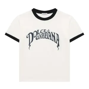 Dolce & Gabbana Boys Distorted Logo T-shirt White 10Y