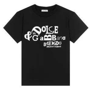 Dolce & Gabbana Boys Graphic Logo T-shirt Black 4Y