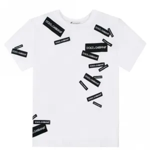 Dolce & Gabbana Boys Labelled T-shirt White 12Y