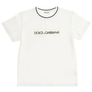 Dolce & Gabbana Boys Logo Print T-shirt White 8Y