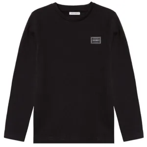 Dolce & Gabbana Boys Long Sleeve Metal Logo T-shirt Black 6Y
