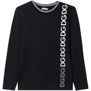 Dolce & Gabbana Boys Long Sleeve T-shirt Black Navy 4Y