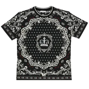 Dolce & Gabbana Crown and Dots Print T-shirt Black 6Y