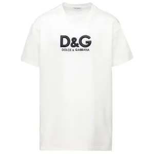 Dolce & Gabbana Large Embroidered Logo Shirt White 12Y