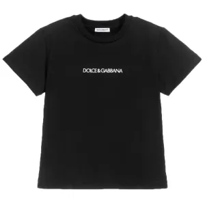 Dolce & Gabbana Unisex Kids Cotton Logo T-shirt Black 10Y