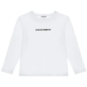 Dolce & Gabbana Unisex Kids Cotton Logo T-shirt White 10Y #3133