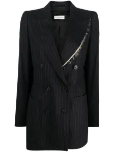 DRIES VAN NOTEN - Double-breasted Pinstripe Wool Jacket #1131130