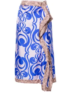 DRIES VAN NOTEN - Printed Silk Midi Skirt #1270893