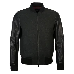 Dsquared2 Men's Leather Sleeved Bomber Jacket Black L #1087071