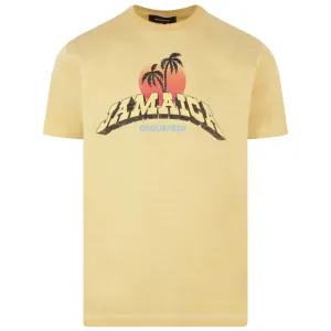 Dsquared2 Mens Jamaica T-shirt Yellow S Apricot Tan