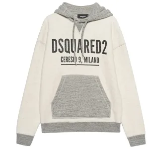 Dsquared2 Men's Printed Oversize Fleece Hoodie Grey S