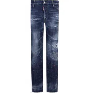Dsquared2 Men's Distressed Red Paint Cool Guy Jeans Blue 34 30