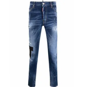 Dsquared2 Men's Distressed Slim Fit Jeans Blue 30W