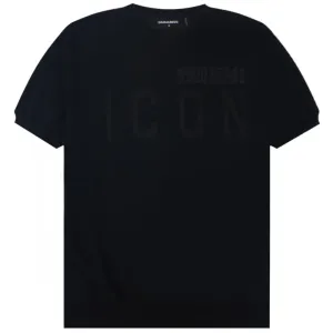 Dsquared2 Men's Short Sleeve Logo Knitwear Black - BLACK XL