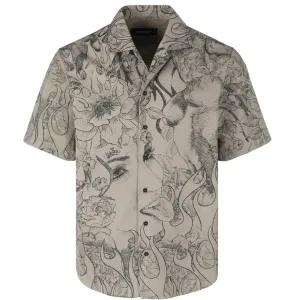 Dsquared2 Mens All Over Print Shirt Beige M