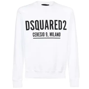 Dsquared2 Mens Ceresio Milano Sweatshirt White L