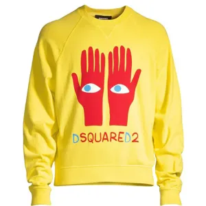 Dsquared2 Mens Eyes On Hands Sweatshirt Yellow L