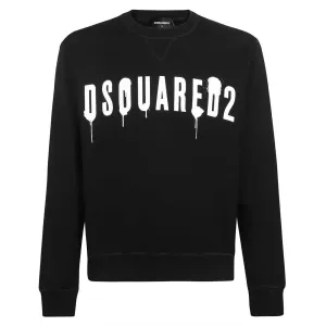 Dsquared2 Men's Splattered Logo Sweatshirt Black M