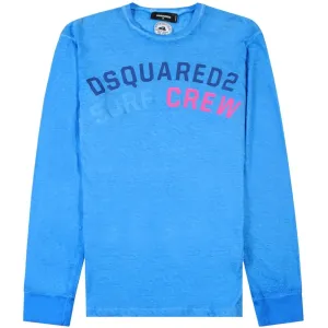 Dsquared2 Men's Surf Crew Long Sleeve T-shirt Blue XXL #1086026