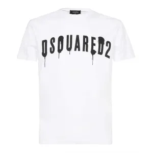 Dsquared2 Men's Graphic Painted Logo T-shirt White M