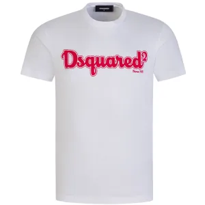Dsquared2 Mens Gummy Logo T-shirt White L