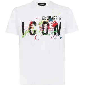 Dsquared2 Mens Icon Splash T-shirt White XXL
