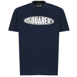 Dsquared2 Mens Logo Print T-shirt Blue M Navy