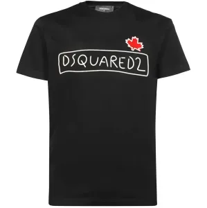 Dsquared2 Men's Maple Leaf Logo Doodle-print T-shirt Black S