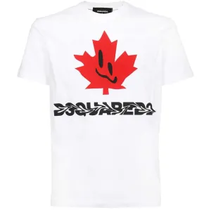 Dsquared2 Men's Smiling Leaf Logo T-shirt White XXL