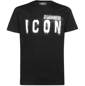 Dsquared2 Men's Spray Effect Icon Logo T-shirt Black L