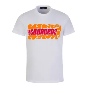 Dsquared2 Mens Wave Logo Cigar T-shirt White S