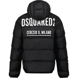 Dsquared2 Boys Hooded Logo Jacket Black 10Y
