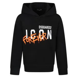 Dsquared2 Boys Forever Icon Hoodie Black 12Y
