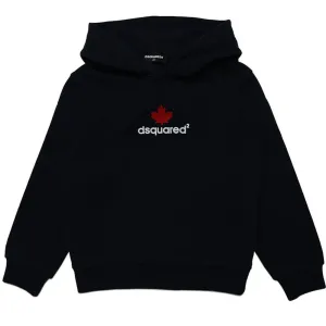 Dsquared2 Boys Logo Print Cotton Sweatshirt Black 12Y #3953
