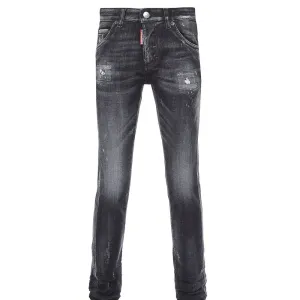 Dsquared2 Boys Distressed Finish Slim Fit Jeans Black 4Y