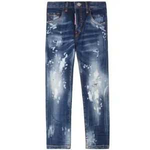 Dsquared2 Boys Paint Splash Skater Jeans Blue 10Y