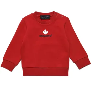 Dsquared2 Baby Boys Logo Print Cotton Sweatshirt Red 3M