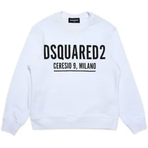 Dsquared2 Boys Ceresio Milano Logo Print Sweater White 8Y