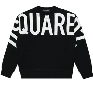 Dsquared2 Boys Logo Print Cotton Sweatshirt Black 10Y #3945