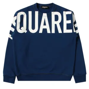 Dsquared2 Boys Logo Print Cotton Sweatshirt Blue 12Y