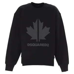 Dsquared2 Boys Maple Leaf Logo Print Sweater Black 6Y
